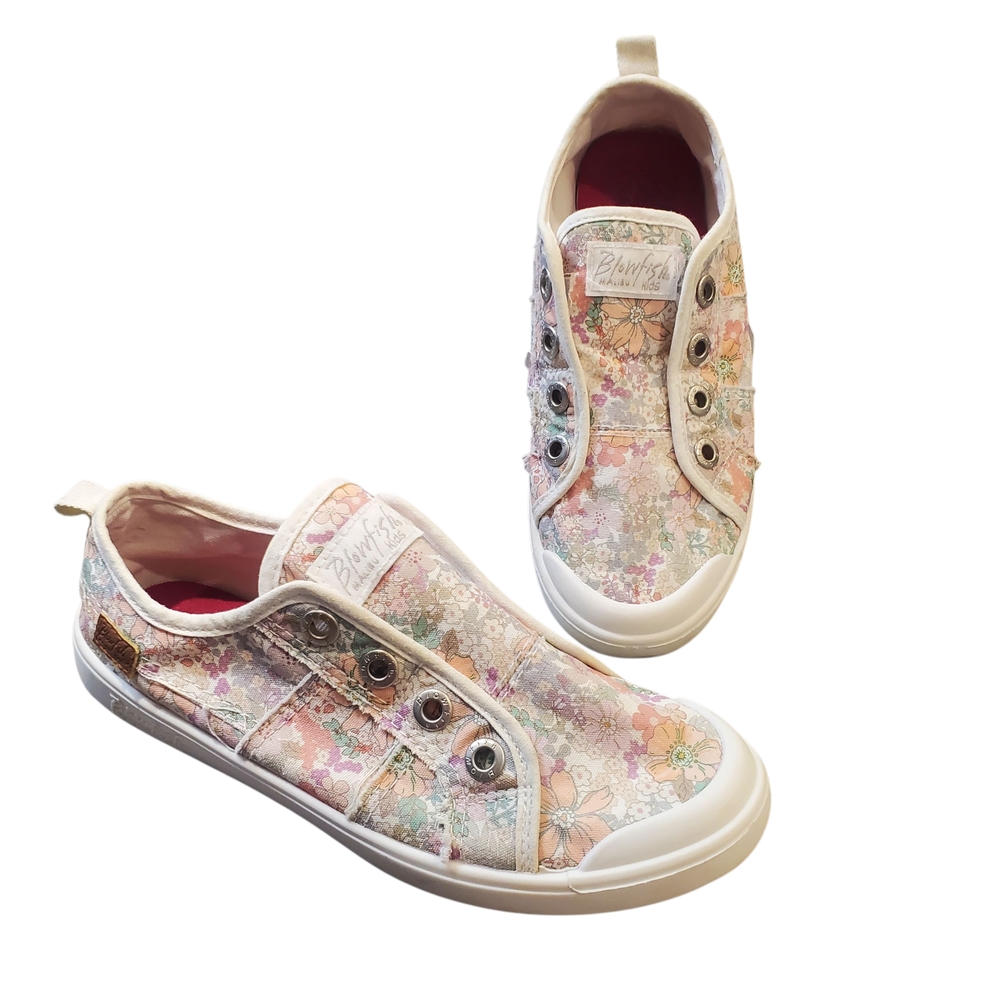 Blowfish Malibu Shoes Girls 3 Multicolor Canvas Floral Low Top Casual Sneakers